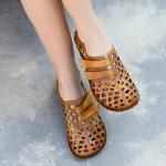 S439 2020 New Women'S Shoes Spot Retro Hollow Cool Flat Women'S Shoes Camel