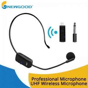 Wholesale UHF Wireless Stereo Receiver Usb Microphone MIC Unidirectional Condenser Microphone Headband Sound Digital Rechargeable from china suppliers