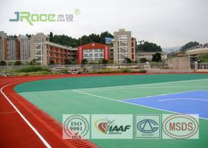 Wholesale 13mm Jogging Synthetic Athletic Track Flooring Spray Coat System , Red / Green Color from china suppliers