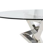 Dia 130cmx75cm Round Tempered Glass Dining Table Italian light luxury style