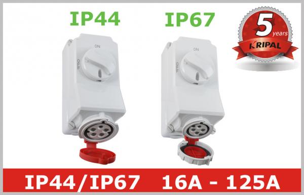 Quality IP44 IP67 Industrial Power Socket Receptacles with Mechanical Interlock for sale