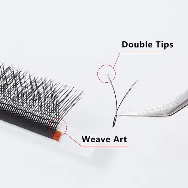 Luxury YY Shape Handmade Eyelash Extension 0.10mm Thickness D Curling Fake