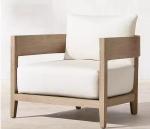 Simple Nordic Outdoor Teak Aluminum Furniture Garden Sofa Chairs Anti Corrosion