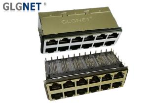Wholesale Industrial Magnetic 10G Ethernet RJ45 Jack 2x6 Port With EMI Gasket from china suppliers