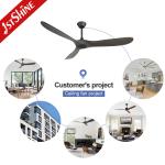 60-inch Natural Wind Wooden Blades Ceiling Fan with Remote and Metal Down Rod 6"