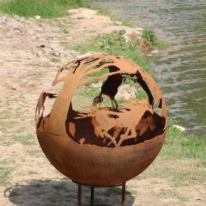 Wholesale weathering steel Outdoor Wood/Gas Steel Fireplace Assembly Required from china suppliers
