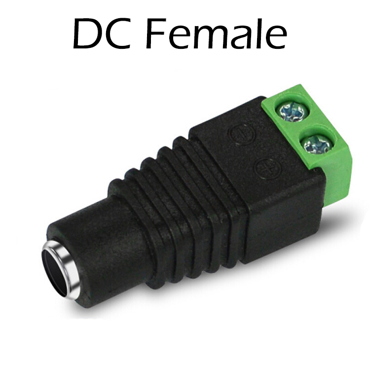 Solderless 12v 24v 5.5x2.5mm 5.5x2.1mm Female DC Power Plug Connector Jack Adapter for CCTV Camera Led Strip Lights