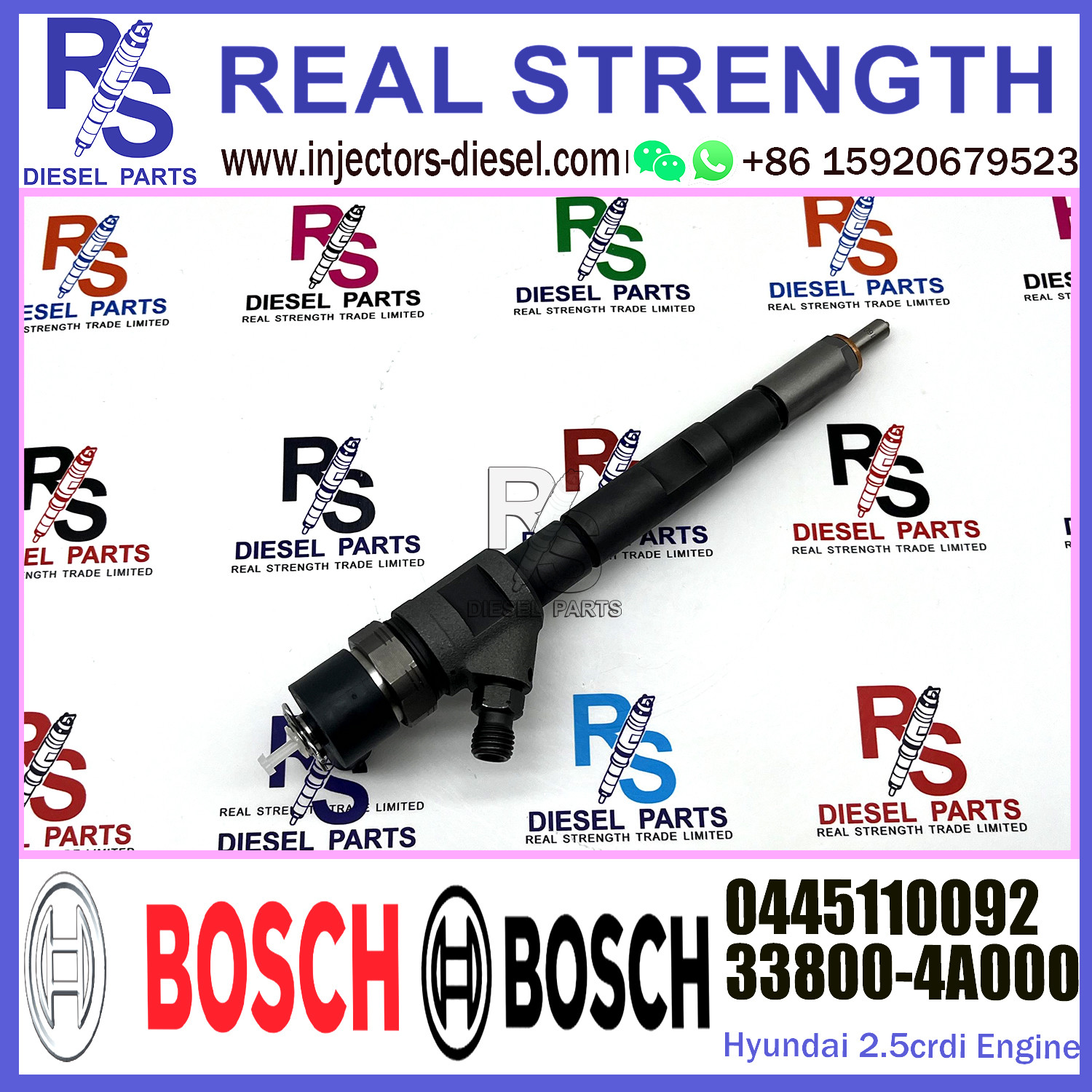 Diesel Fuel Common Rail Injector 0445110092 33800-4A000 33800-4A170 For KIA/HYUNDAI 2.5CRDi Engine