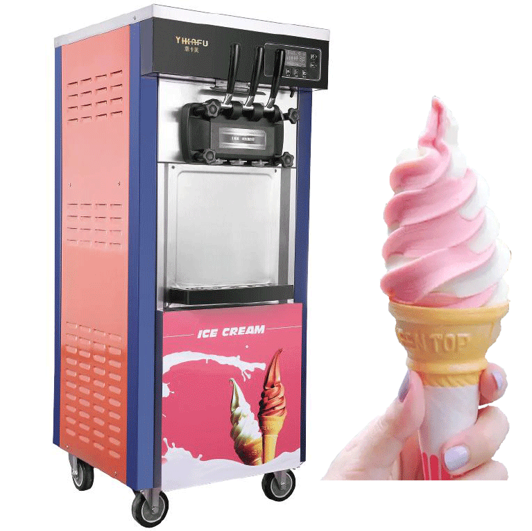 3 Flavors Automatic Soft Serve Commercial Ice Cream Machine for Household in Pakistan Material Cylinder Capacity 6Lx2