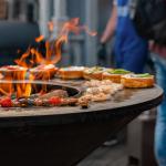 Outdoor Corten Steel BBQ Grill Brazier For 5-10 People Barbecue