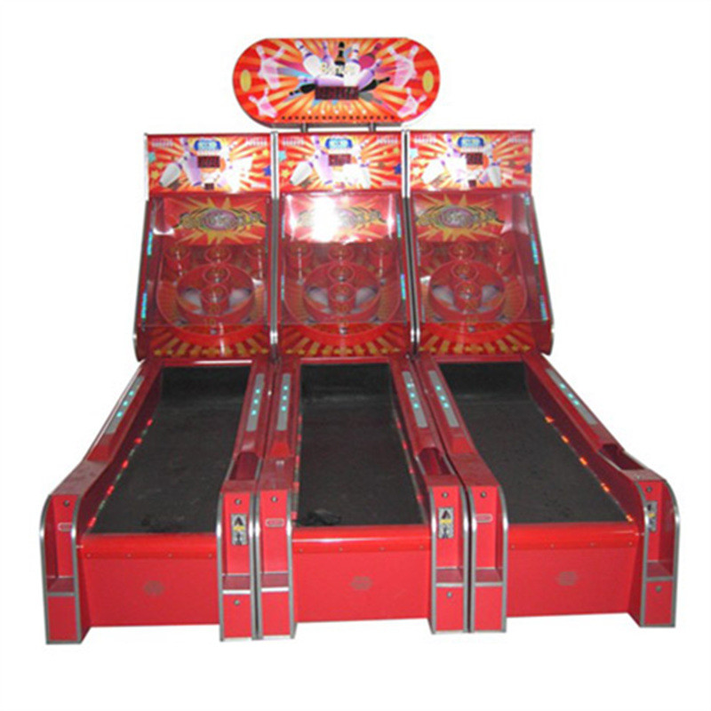 Children size bowling game 3 lines kids fun indoor playground redemption game machine