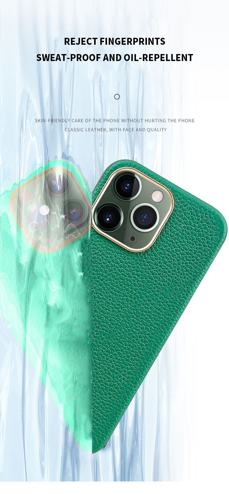 Private Mold Lychee Pattern Phone Case For iPhone 13 15 Shockproof PU Leather Cover For iPhone 14