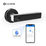 Smart Digital Fingerprint Door Lock, Black Zinc Alloy Door Handle Lock