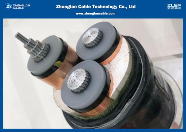 3C Aluminum Conductor XLPE Medium Voltage Cables , 8.7/15kV Armoured Cable （CU