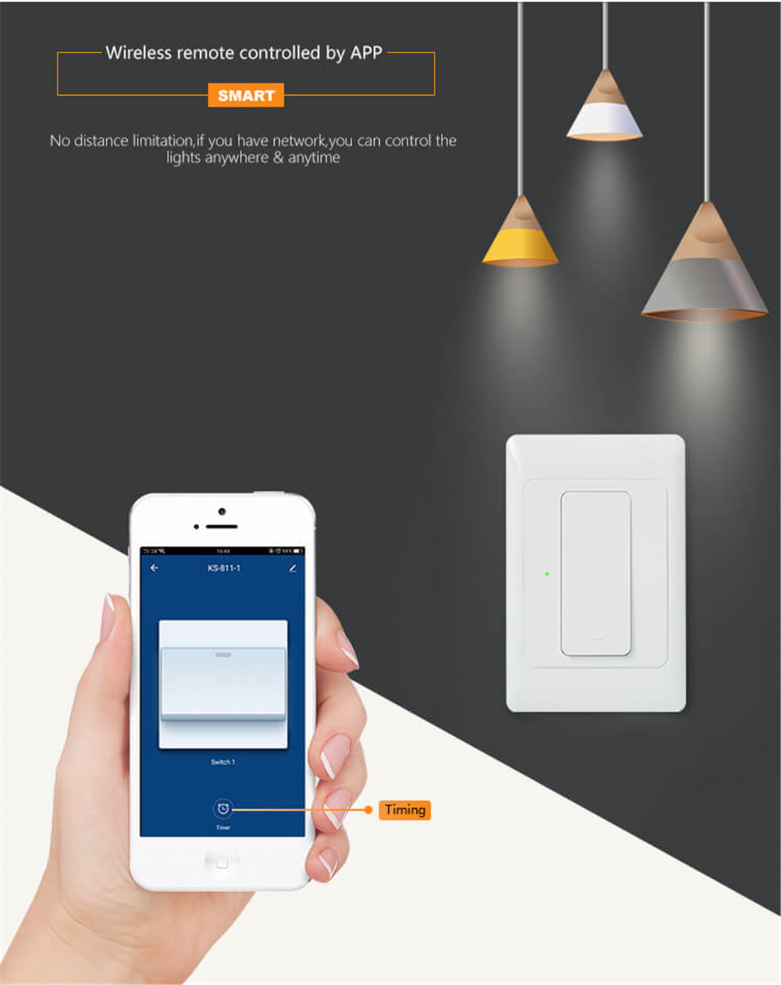 KS-811 1 Gang Smart Wall Switch Australia Netural Wire Required