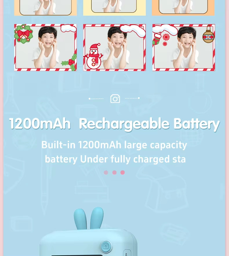Countdown Shooting And Selfie Childrens Printable Camera Pink Blue 720P Photography