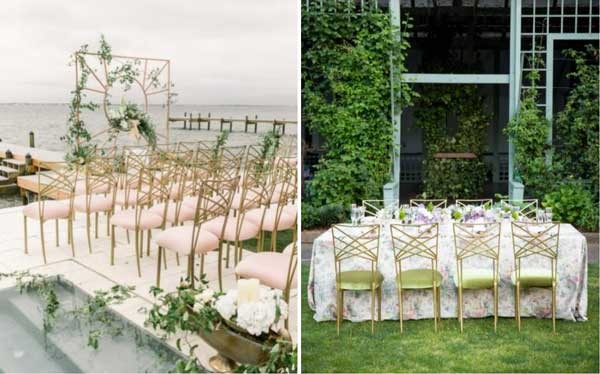Tiffany Chameleon Chairs Wedding Gold For Rent Party 41x40x92cm