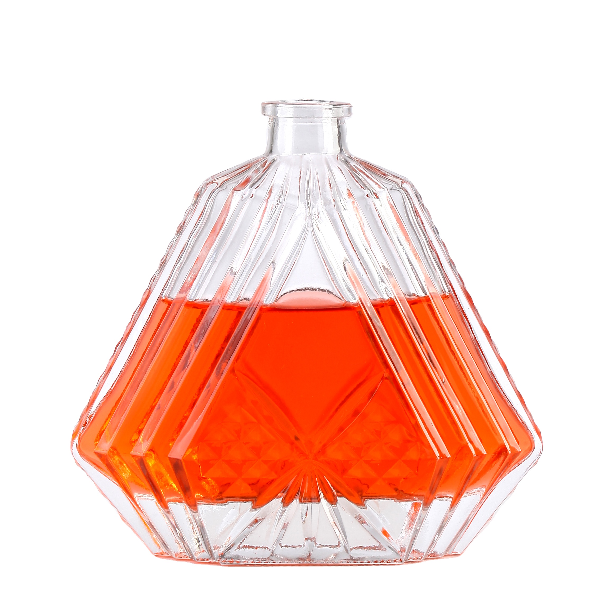 500ml Clear Crystal Glass Liquor Bottle with Customized Logo Design