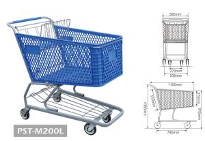 Wholesale PST-M200L Plastic Sumarket shopping Trolley with Four Wheels Plastic Shopping Cart from china suppliers