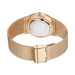 Business Mineral Glass Mesh Strap Watch Gold Plated , Customized Color