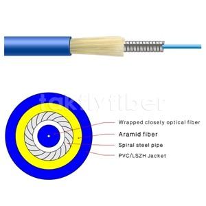 Wholesale 1 Core Fiber Optic Armored Cable SM G652D LSZH Blue Jacket from china suppliers