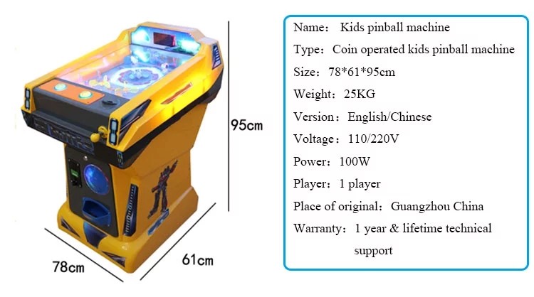 Coin Operated Arcade Pinball Machine , Marbles Shooting Home Pinball Machine For Kids