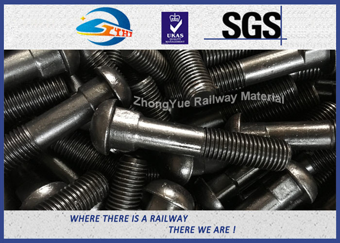 Railway high tensile oval neck black oxide fish bolts 8.8 with nut