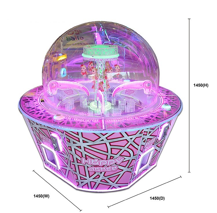 Pink Coin Operated Gift Vending Machine / Customized Claw Crane Machine