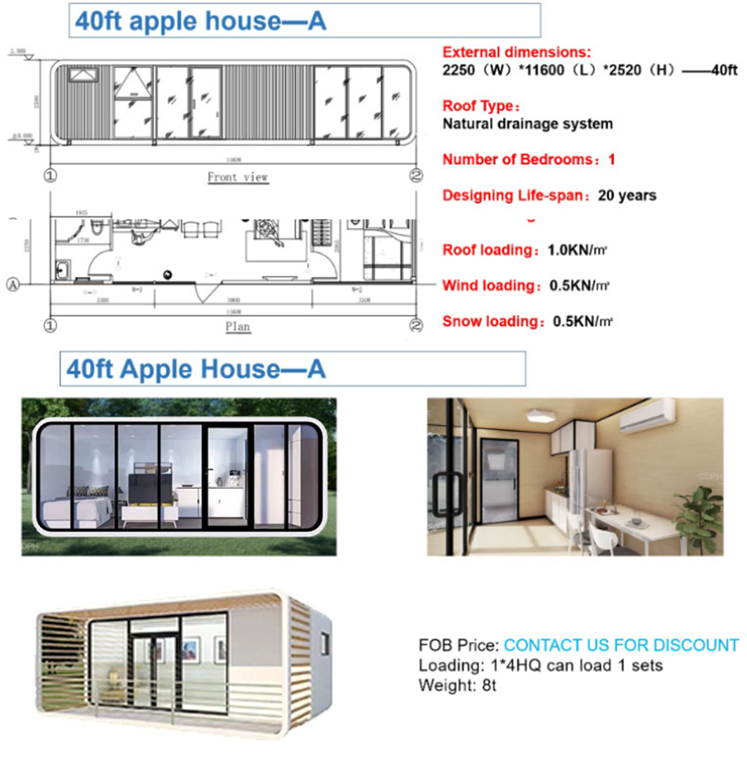 End Mobile Apple Pod Cabin for Luxurious Hotel Accommodations Hangfa Apple Warehouse
