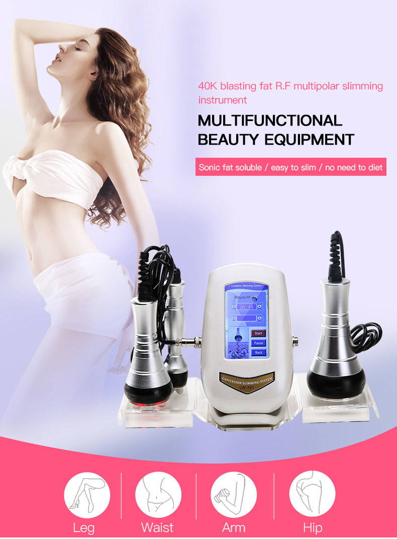 Body Shaping Cavitation Slimming System LW-101 3 In 1 Radio Frequency 40k Cavitation Machine