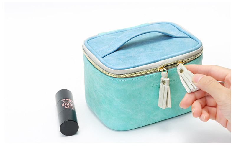 Cylinder Bucket Shape Cosmetic Makeup Bag PU Premium Beach Toiletry Bag