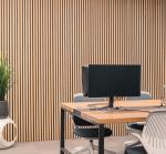 Linear Slat Wooden Grooved Acoustic Panels Decoration Sound Absorption Building