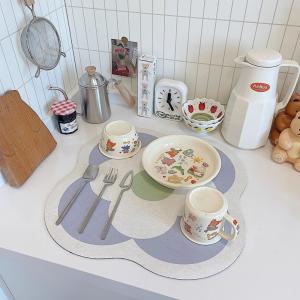 Wholesale Non Slip Drain Pad Dish Placemat Custom Pink Table Decoration Placemat for Kitchen from china suppliers