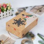 Christmas style biodegradable paper food packaging box,PVC open Gift Biodergrada