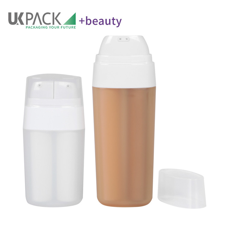 Dual Chamber Flat Airless PP Bottle 7.5ml*2 15ml*2 For Lotion Packaging
