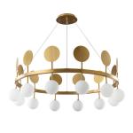 Milk White Glass Ball G9 Pendant Light Titanium Brushed Stainless Steel