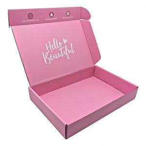China Custom Corrugated Packaging Box / Matt Pink Shipping Subscription Box on sale