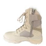 Mesh Lined Oxford Cloth and Genuine Leather Men's Walking Boots for Outdoor