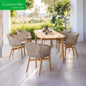 Wholesale Customized Color Modern Teak Wood Garden Sofa Chair Rattan Wicker Weaving Garden Chair for Outdoor Furniture in Hotels from china suppliers