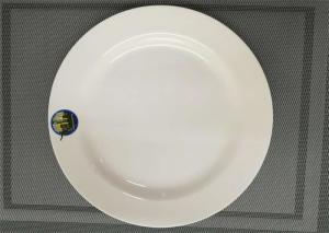 Wholesale White Porcelain Dinnerware Sets Wide Rim Round Plate Diameter 25cm Weight 150g from china suppliers