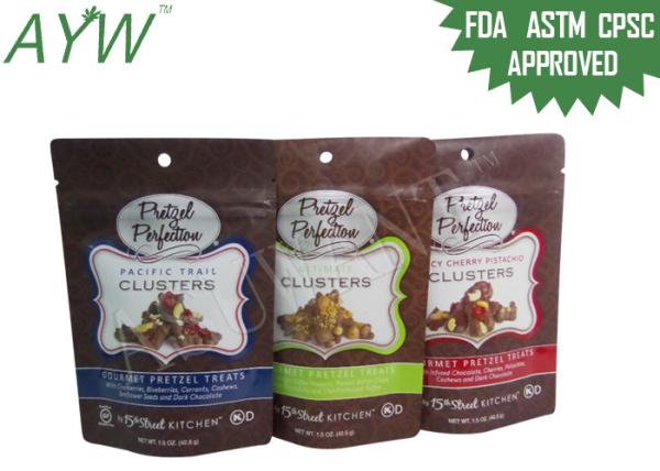 Plastic Food Stand Up k Bags Moisture Resistant , PET Biodegradable Food
