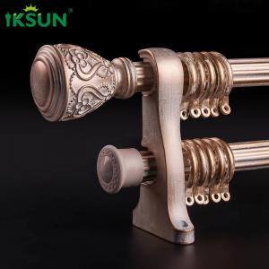 Wholesale Gold Retro Curtain Pole , Double Rod Curtain Rod 1.2mm Thickness from china suppliers