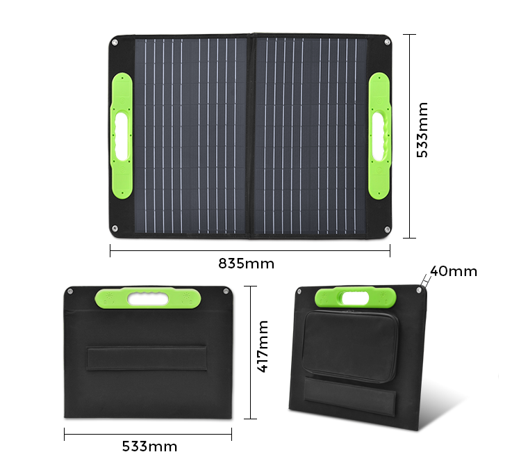 40W Monocrystalline Solar Panel Portable Charger Overlapping Custom