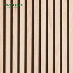 Wholesale Wood Veneer Acoustic Slat Wall Panel Lightweight With Polyester Fiber Base from china suppliers