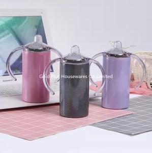 Wholesale In stock 12oz baby feeding bottle double walled 304 stainless steel sublimation blank sippy drinking cup with handle from china suppliers