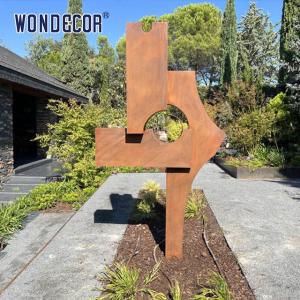 Wholesale Modern outdoor garden large geometric weather resistant steel sculpture from china suppliers