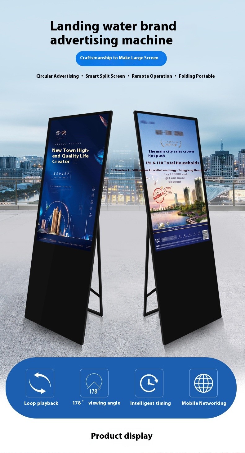 Electronic Folding Portable Digital Signage Water Sign Advertising Machine