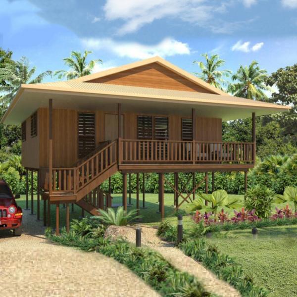 Large House Natural Prefabricated Wooden House With Comfortable Terrace Bedroom