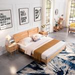 Modern Simple Solid Oak Wood Bed Designer Furniture