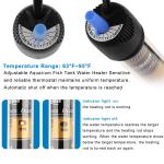 120V 4.9Ft 60Hz Submersible Aquarium Heater Adjust Temperature